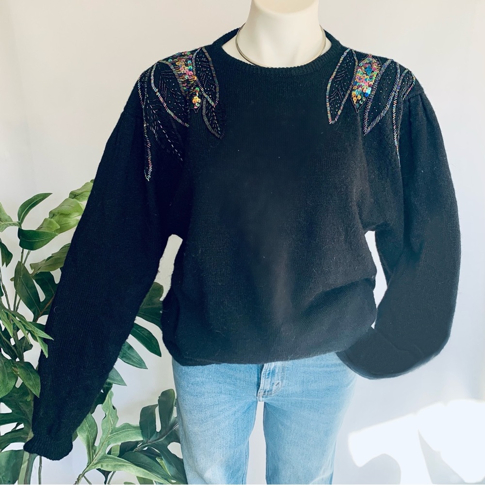 v i n t a g e :: Gorgeous Beaded Embellished Sequin Knit Sweater - Picture 10 of 10